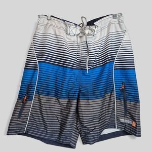 Free Country Mens XL Aqua Tech Series Swimming Trunks Mesh Lined Drawstring NWT